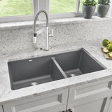 Blanco Precis 33 Inch Double Bowl Silgranit Undermount Kitchen Sink - 60/40