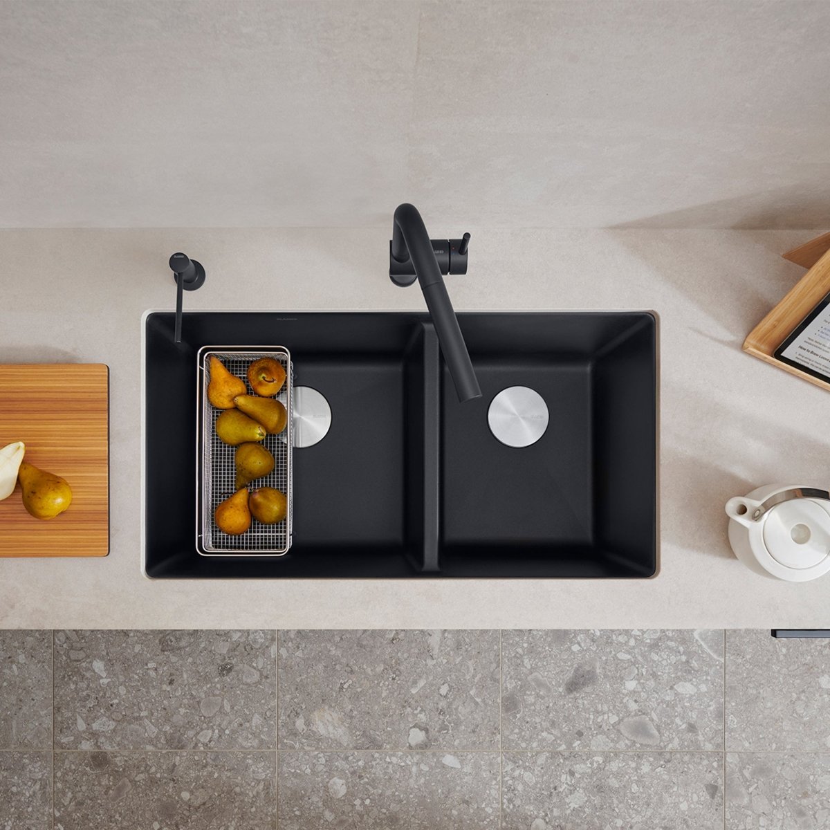 Blanco Precis 33 Inch Double Bowl Silgranit Undermount Kitchen Sink - 60/40