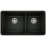Blanco Precis 33 Inch Double Bowl Silgranit Undermount Kitchen Sink - 60/40