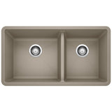 Blanco Precis 33 Inch Double Bowl Silgranit Undermount Kitchen Sink - 60/40