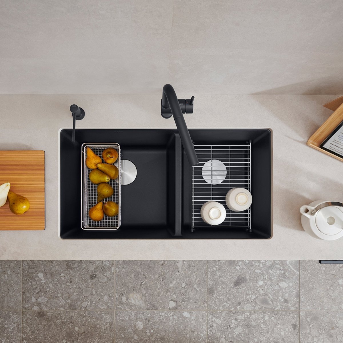 Blanco Precis 33 Inch Double Bowl Silgranit Undermount Kitchen Sink - 60/40