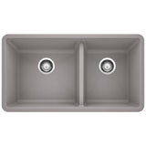 Blanco Precis 33 Inch Double Bowl Silgranit Undermount Kitchen Sink - 60/40