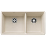 Blanco Precis 33 Inch Double Bowl Silgranit Undermount Kitchen Sink - 60/40