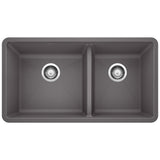 Blanco Precis 33 Inch Double Bowl Silgranit Undermount Kitchen Sink - 60/40