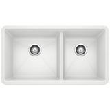 Blanco Precis 33 Inch Double Bowl Silgranit Undermount Kitchen Sink - 60/40