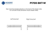Bracket for Drawer Slide P1700-W / P1750-W (1 Pair) in White - Hickory Hardware