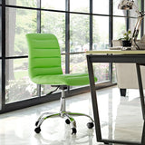 Modway Ripple Armless Mid Back Vinyl Swivel Computer Desk Office Chair - Computer Chair