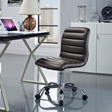 Modway Ripple Armless Mid Back Vinyl Swivel Computer Desk Office Chair - Computer Chair