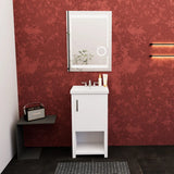 Bruce 18 In. Freestanding Solid Wood Bathroom Vanity with Crushed Marble Sink Top