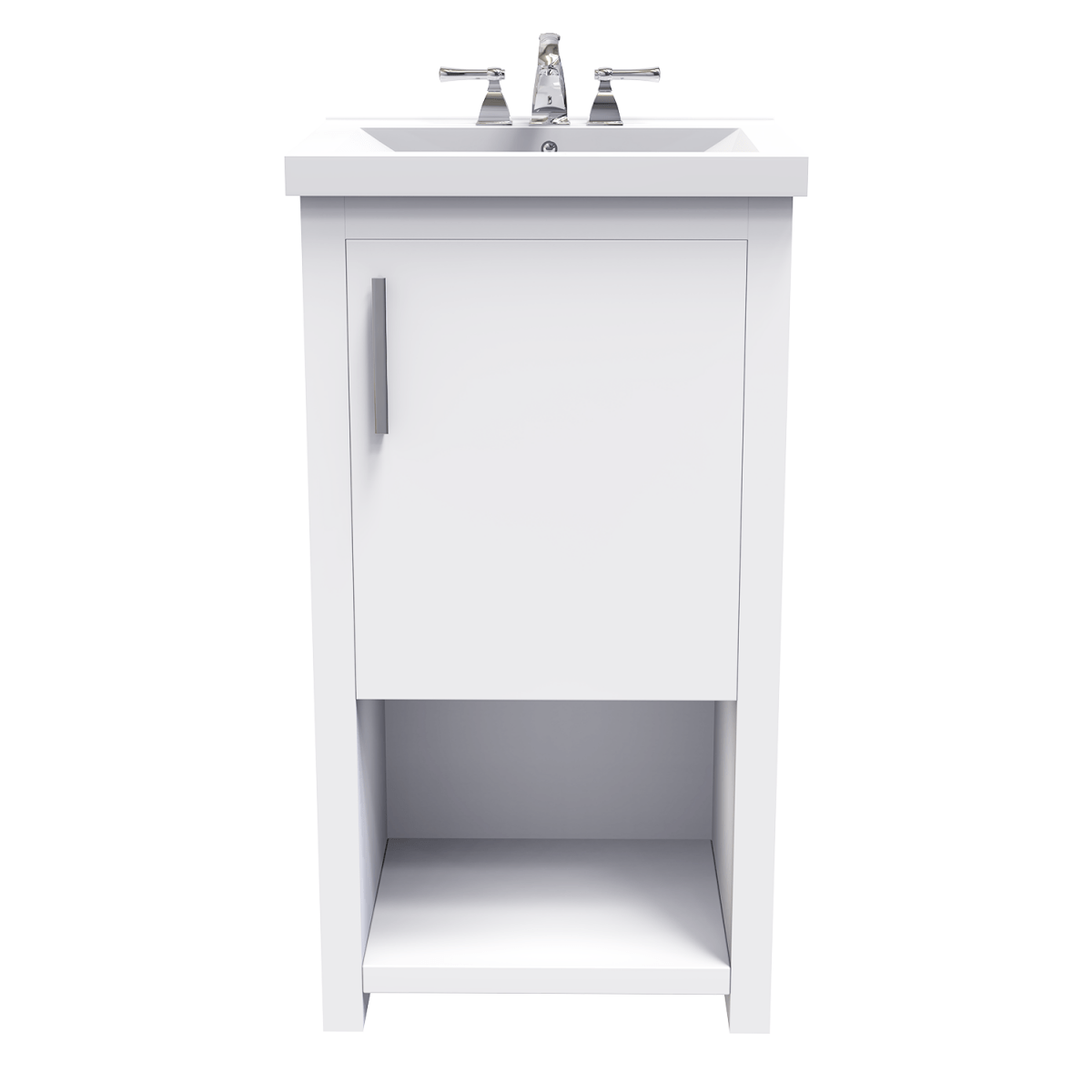 Bruce 18 In. Freestanding Solid Wood Bathroom Vanity with Crushed Marble Sink Top