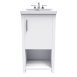 Bruce 18 In. Freestanding Solid Wood Bathroom Vanity with Crushed Marble Sink Top