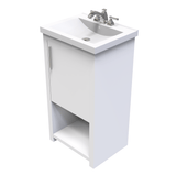 Bruce 18 In. Freestanding Solid Wood Bathroom Vanity with Crushed Marble Sink Top