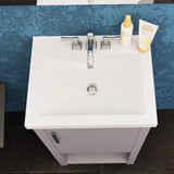 Bruce 18 In. Freestanding Solid Wood Bathroom Vanity with Crushed Marble Sink Top