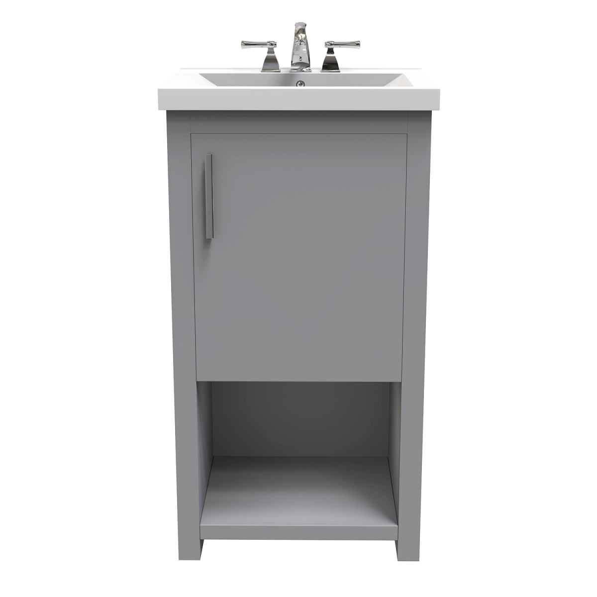 Bruce 18 In. Freestanding Solid Wood Bathroom Vanity with Crushed Marble Sink Top