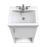 Bruce 18 In. Freestanding Solid Wood Bathroom Vanity with Crushed Marble Sink Top