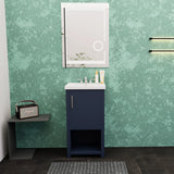 Bruce 18 In. Freestanding Solid Wood Bathroom Vanity with Crushed Marble Sink Top