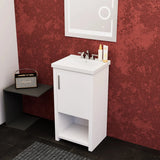 Bruce 18 In. Freestanding Solid Wood Bathroom Vanity with Crushed Marble Sink Top