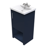 Bruce 18 In. Freestanding Solid Wood Bathroom Vanity with Crushed Marble Sink Top