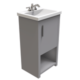Bruce 18 In. Freestanding Solid Wood Bathroom Vanity with Crushed Marble Sink Top
