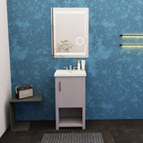 Bruce 18 In. Freestanding Solid Wood Bathroom Vanity with Crushed Marble Sink Top