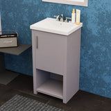 Bruce 18 In. Freestanding Solid Wood Bathroom Vanity with Crushed Marble Sink Top