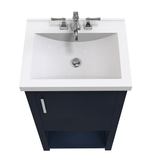 Bruce 18 In. Freestanding Solid Wood Bathroom Vanity with Crushed Marble Sink Top