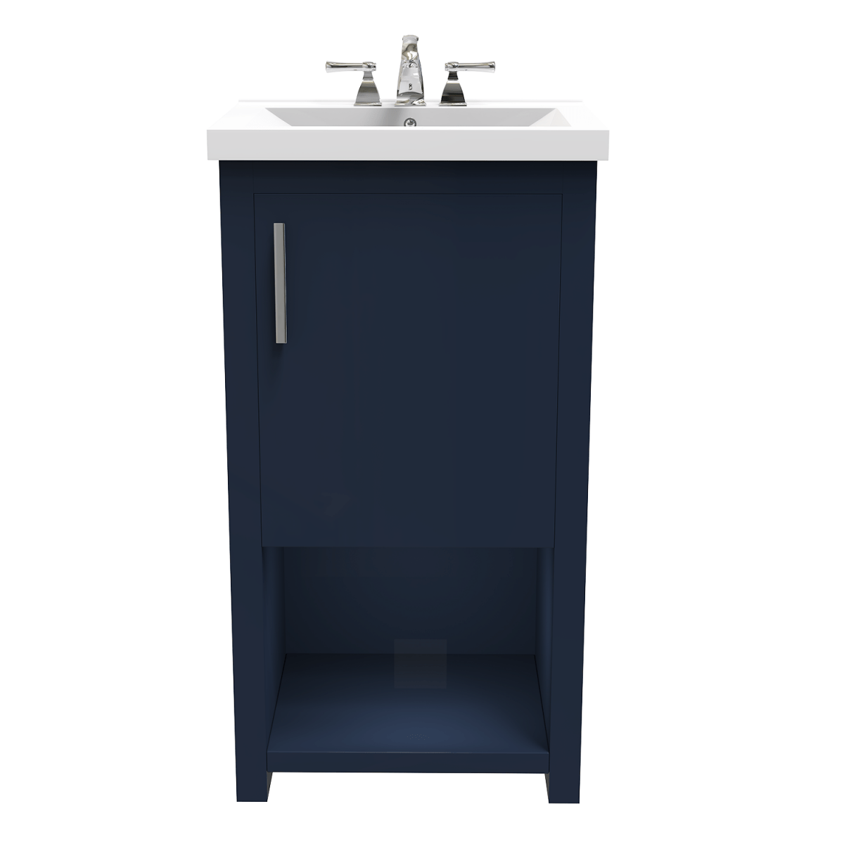 Bruce 18 In. Freestanding Solid Wood Bathroom Vanity with Crushed Marble Sink Top