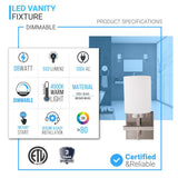 Brushed Nickel Bathroom Light Fixtures with Opal Glass Shades, Wall Mount, 4000K (Cool White), Vanity Lighting, ETL Listed, Cylinder Shape Bath Bar Light