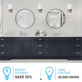 Brushed Nickel Bathroom Light Fixtures with Opal Glass Shades, Wall Mount, 4000K (Cool White), Vanity Lighting, ETL Listed, Cylinder Shape Bath Bar Light