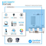 Brushed Nickel Bathroom Light Fixtures with Opal Glass Shades, Wall Mount, 4000K (Cool White), Vanity Lighting, ETL Listed, Cylinder Shape Bath Bar Light