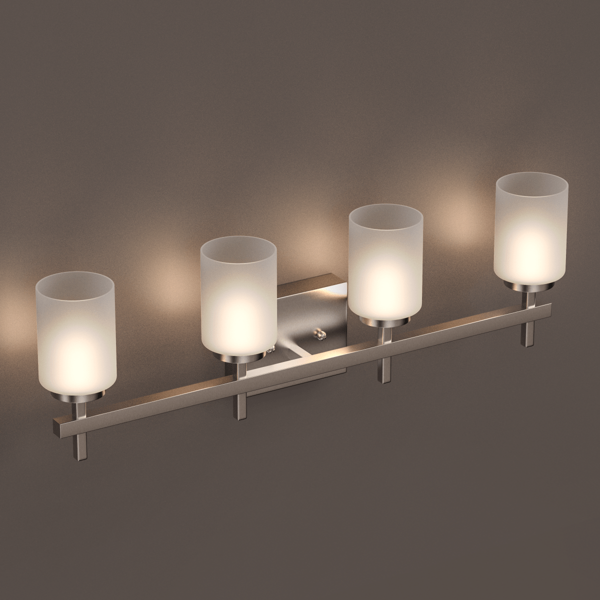 Brushed Nickel Bathroom Light Fixtures with Opal Glass Shades, Wall Mount, 4000K (Cool White), Vanity Lighting, ETL Listed, Cylinder Shape Bath Bar Light