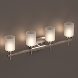 Brushed Nickel Bathroom Light Fixtures with Opal Glass Shades, Wall Mount, 4000K (Cool White), Vanity Lighting, ETL Listed, Cylinder Shape Bath Bar Light