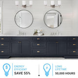 Brushed Nickel Bathroom Light Fixtures with Opal Glass Shades, Wall Mount, 4000K (Cool White), Vanity Lighting, ETL Listed, Cylinder Shape Bath Bar Light