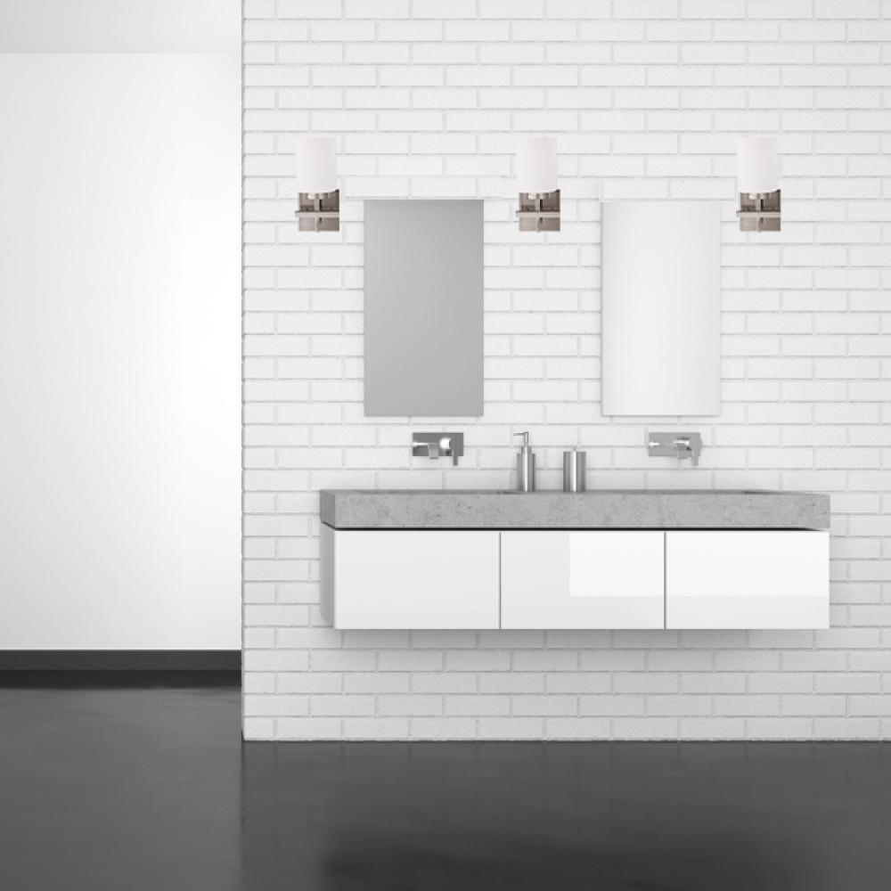 Brushed Nickel Bathroom Light Fixtures with Opal Glass Shades, Wall Mount, 4000K (Cool White), Vanity Lighting, ETL Listed, Cylinder Shape Bath Bar Light