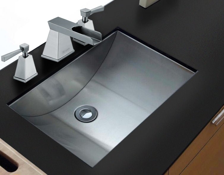 Brushed Stainless Steel Rectangular Bathroom Sink Undermount