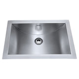 Brushed Stainless Steel Rectangular Bathroom Sink Undermount