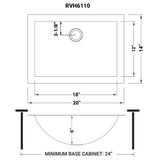 Brushed Stainless Steel Rectangular Bathroom Sink Undermount