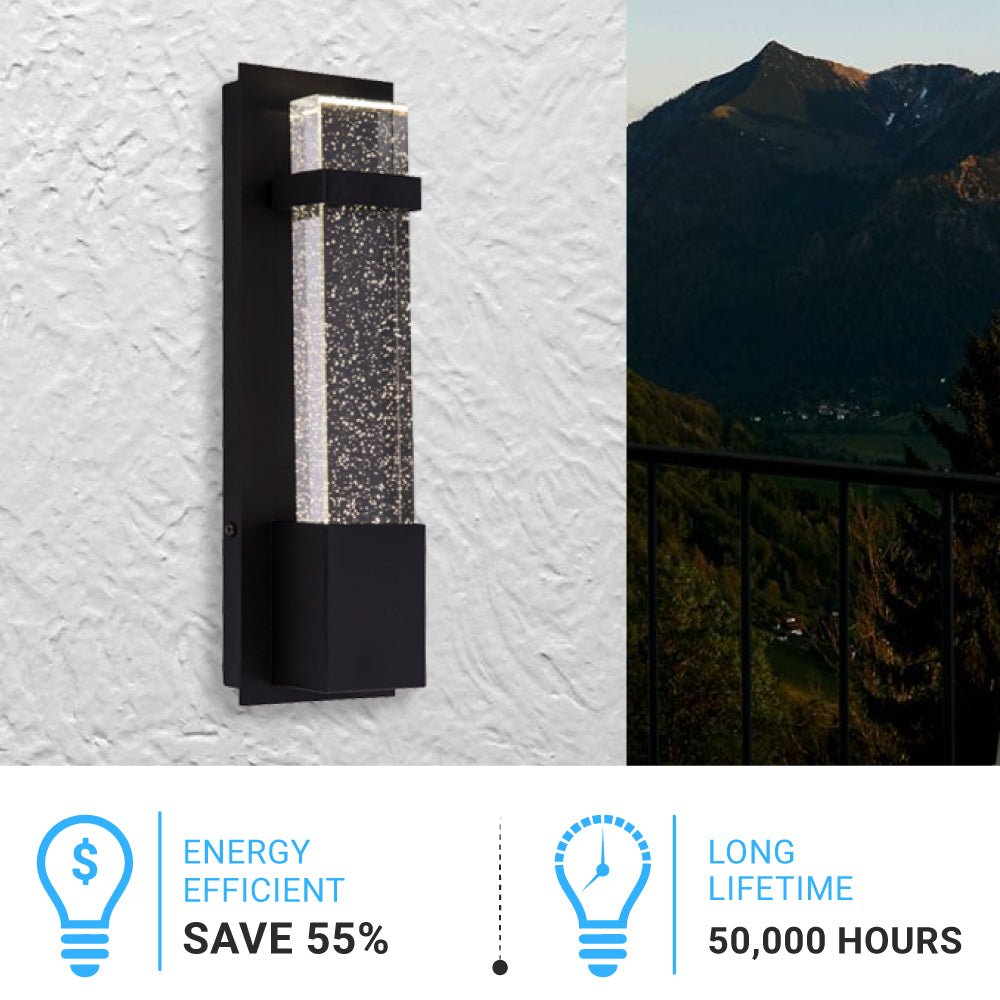 Bubble Glass LED Indoor Outdoor Wall Sconce Light, 12W, Dimmable, 4000K, 600lm, ETL Listed(Wet Location), For Front Door, Doorway, Foyer, Corridor, Balcony, Patio and Porch