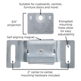 Cabinet Catch 2 Inch Center to Center in Cadmium - Hickory Hardware