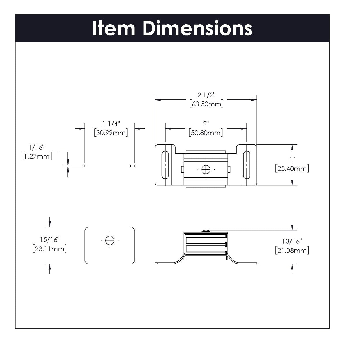 Cabinet Door Catch 2 Inch Center to Center in Cadmium- Hickory Hardware