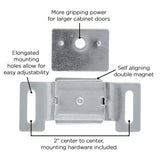Cabinet Door Catch 2 Inch Center to Center in Cadmium- Hickory Hardware