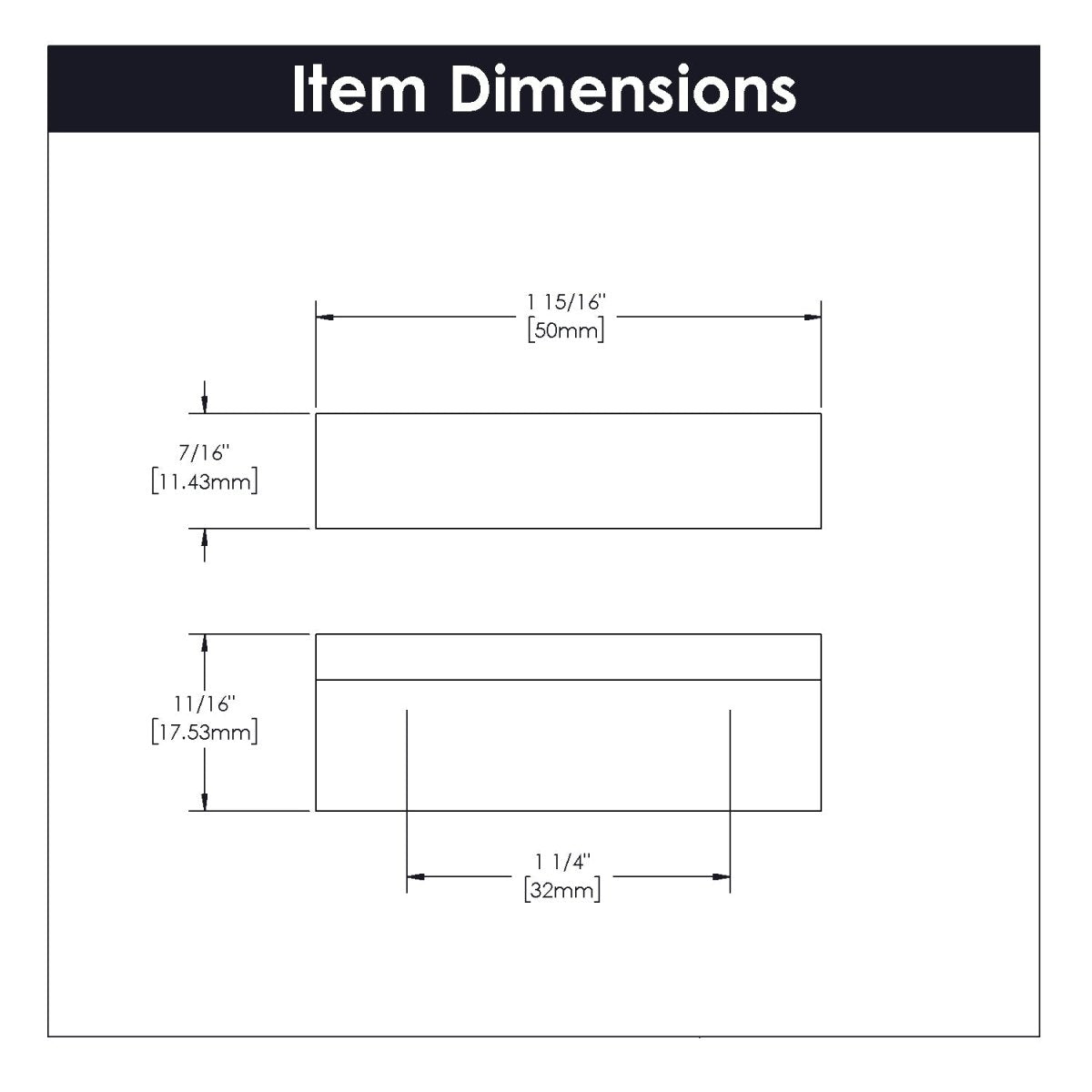 Cabinet Door Handles 1-1/4 Inch (32mm) Center to Center - Hickory Hardware