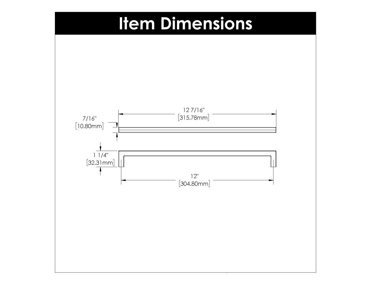 cabinet door handles 12 Inch Center to Center - Hickory Hardware