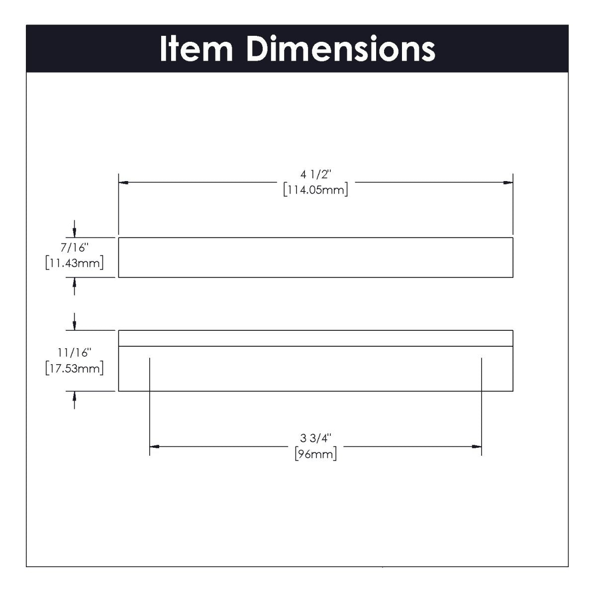 Cabinet Door Handles 3-3/4 Inch (96mm) Center to Center- Hickory Hardware