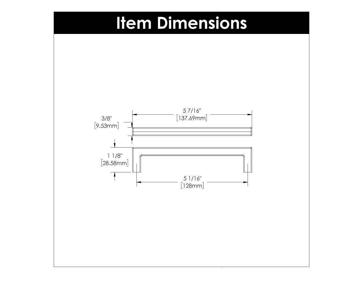 Cabinet Door Handles 5-1/16 Inch (128mm) Center to Center - Hickory Hardware