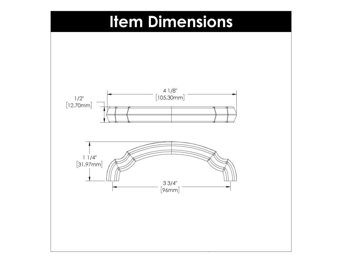 Cabinet Handles 3-3/4 Inch (96mm) Center to Center - Hickory Hardware