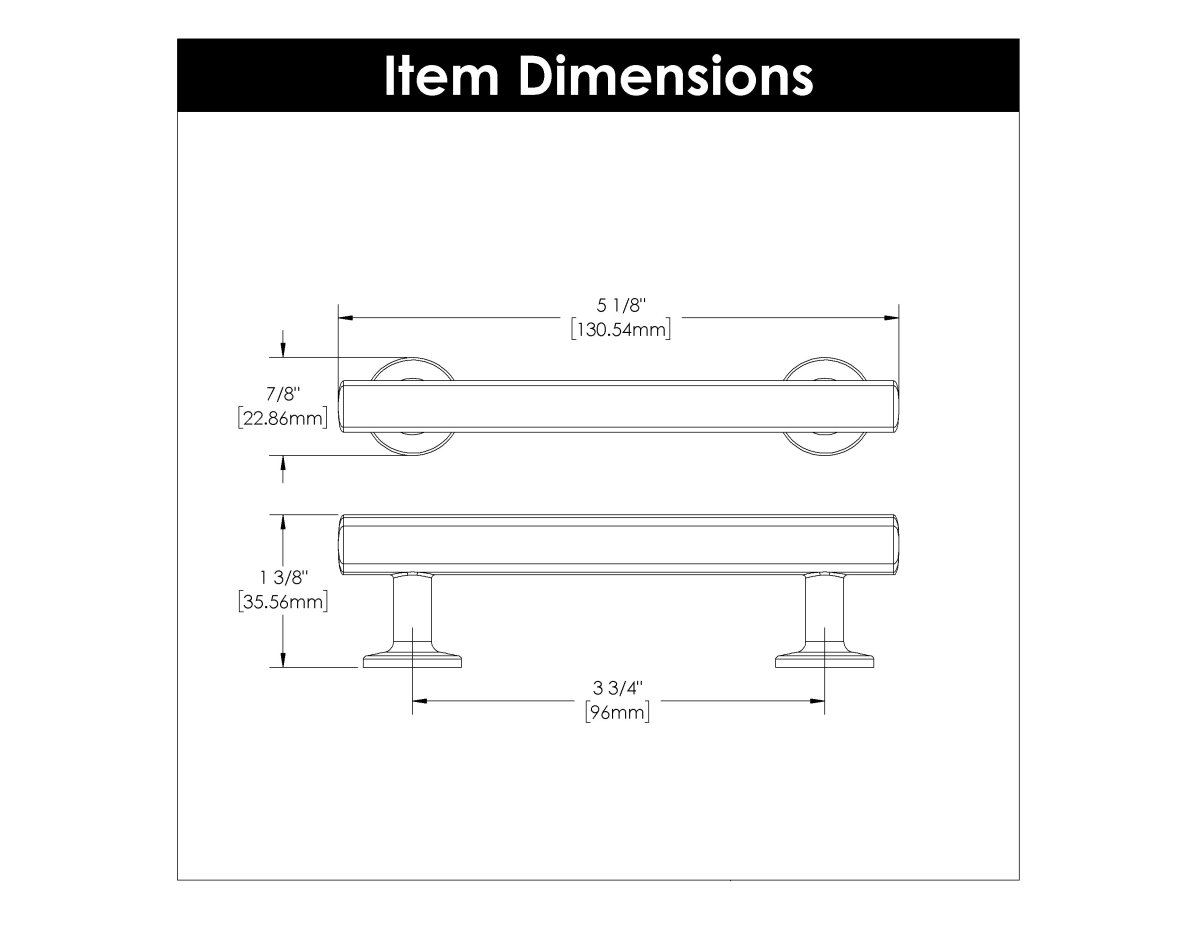 Cabinet Handles 3-3/4 Inch (96mm) Center to Center - Hickory Hardware