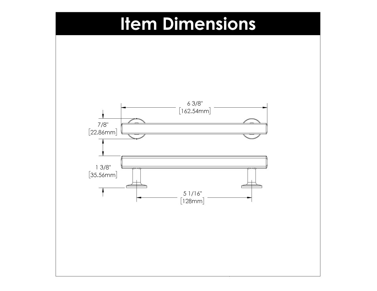 Cabinet Handles 5-1/16 Inch (128mm) Center to Center - Hickory Hardware