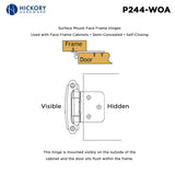 Cabinet Hinge Flush Surface Face Frame Self-Close (2 Hinges/Per Pack) - Hickory Hardware