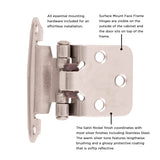 Cabinet Hinge Flush Surface Face Frame Self-Close (2 Hinges/Per Pack) - Hickory Hardware